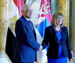 19 July 2018 National Assembly Speaker Maja Gojkovic and the Speaker of the Egyptian House of Representatives Ali Abdel Aal Ahmed 